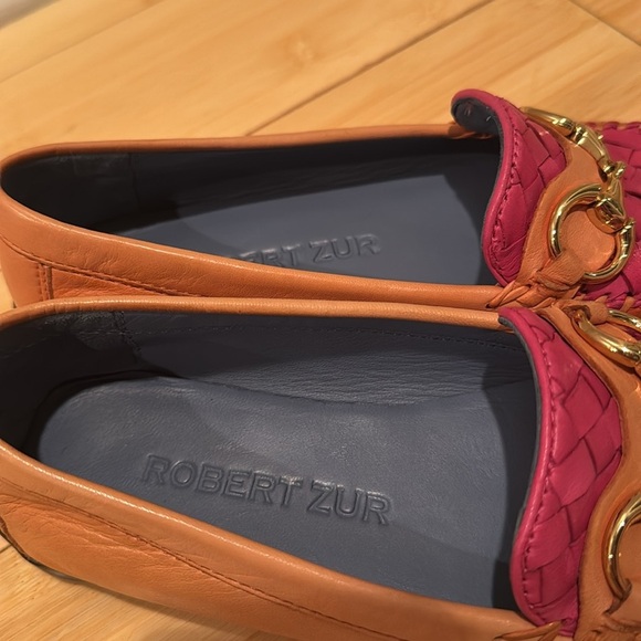 Robert Zur Designer Orange Crush and Fuschia Tglove Leather Loafers 6.5 - Picture 6 of 11